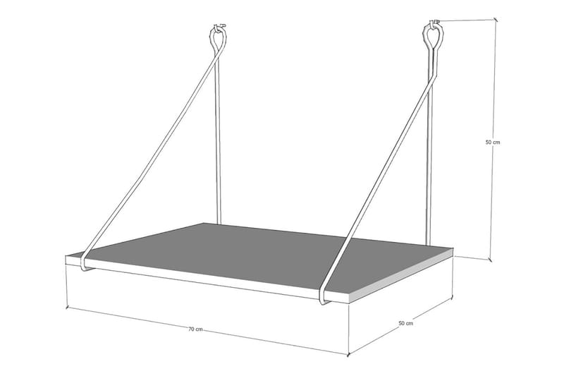 Seinäkirjoituspöytä Mesjö 70 cm - Ruskea - Tietokonepöytä
 - Kirjoituspöytä