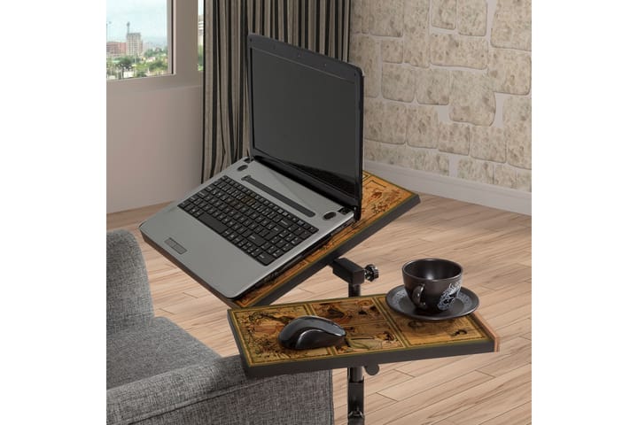 Seisomapöytä Kossick 67 cm Pienet kuvat - Puu/Luonnonväri/Musta - Tietokonepöytä
 - Sähköpöytä & säädettävä työpöytä - Kirjoituspöytä