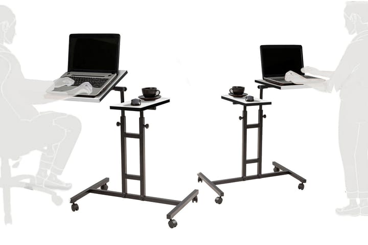 Seisomapöytä Tyanne 67 cm - Valkoinen/Musta - Tietokonepöytä
 - Sähköpöytä & säädettävä työpöytä - Kirjoituspöytä