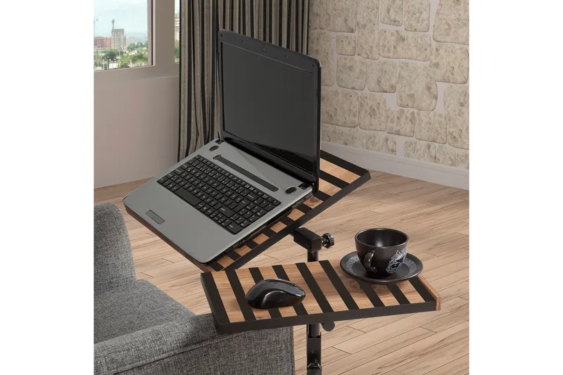 Seisomapöytä Villaluazo 67 cm Teksti Raidallinen - Puu/Luonnonväri - Huonekalut - Pöytä & ruokailuryhmä - Työpöytä - Kirjoituspöytä