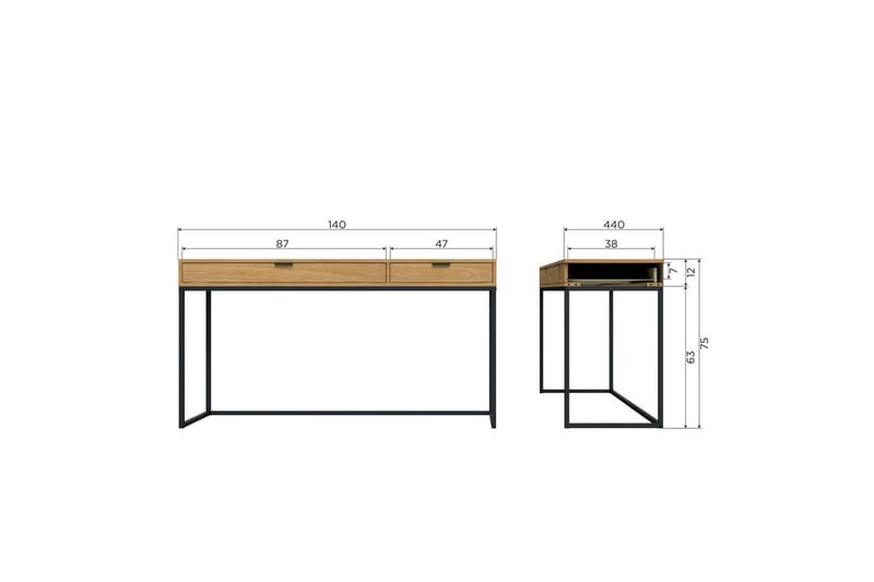 Kirjoituspöytä Silas - Tammi, Tammi - Huonekalut - Pöytä & ruokailuryhmä - Työpöytä - Tietokonepöytä