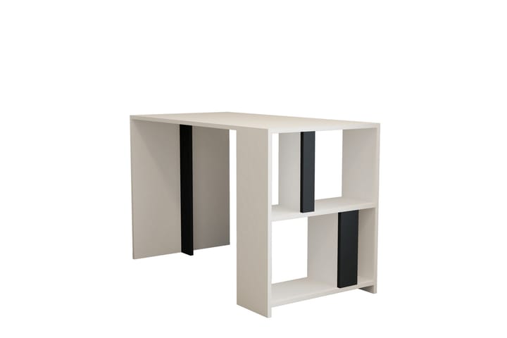 Kirjoituspöytä Tibani 120 cm Säilytyksellä Hylly - Valkoinen/Antrasiitti - Kirjoituspöytä - Tietokonepöytä