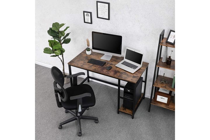 Tietokonepöytä 120 cm Säilytyksellä Hylly Vit - Vasagle - Tietokonepöytä
 - Kirjoituspöytä