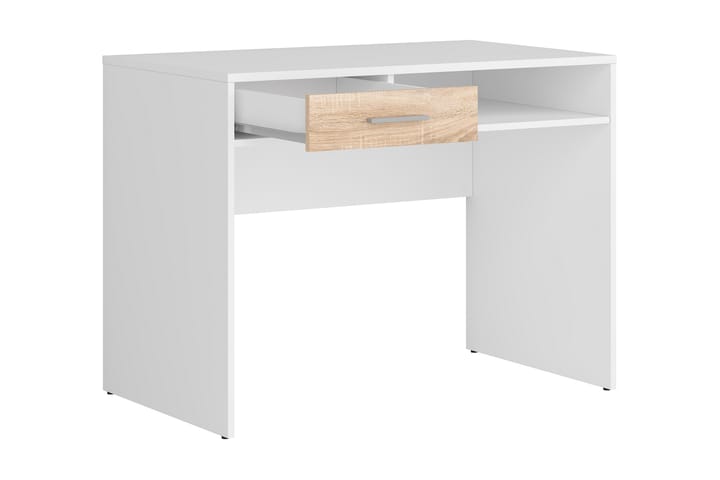 Tietokonepöytä Chiotto Plus 100 cm Säilytys Laatikko+Hylly - Valkoinen - Tietokonepöytä
 - Kirjoituspöytä