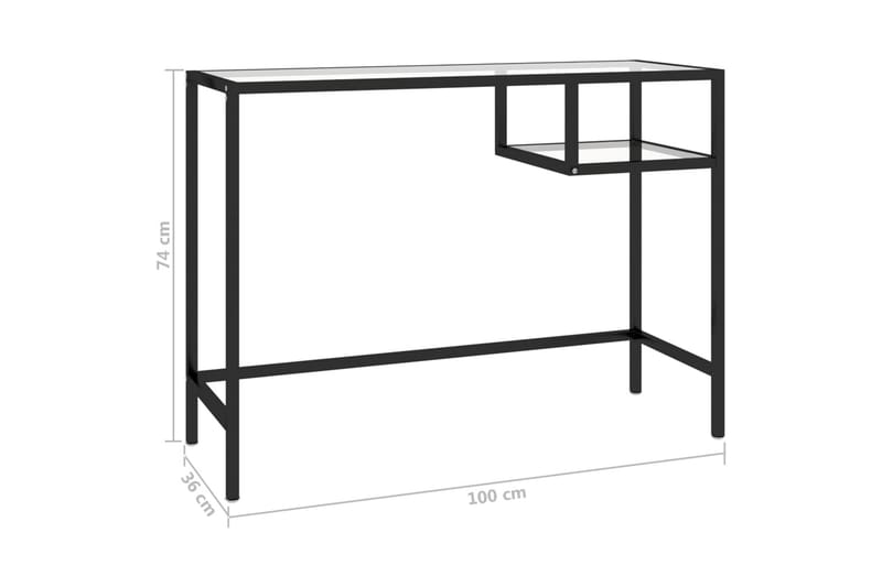 Tietokonepöytä läpinäkyvä 100x36x74 cm lasi - Läpinäkyvä - Huonekalut - Pöytä & ruokailuryhmä - Työpöytä
 - Kirjoituspöytä