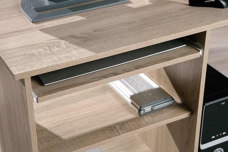 Tietokonepöytä Lyonne 80 cm Säilytyksellä Hyllyt pyörillä - Vaalea Tammenväri - Huonekalut - Pöytä & ruokailuryhmä - Työpöytä
 - Kirjoituspöytä