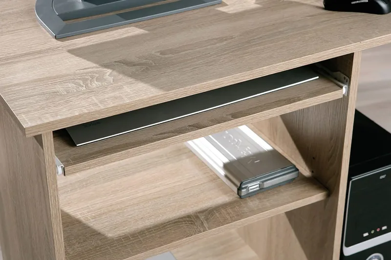 Tietokonepöytä Lyonne 80 cm Säilytyksellä Hyllyt pyörillä - Vaalea Tammenväri - Huonekalut - Pöytä & ruokailuryhmä - Työpöytä - Kirjoituspöytä