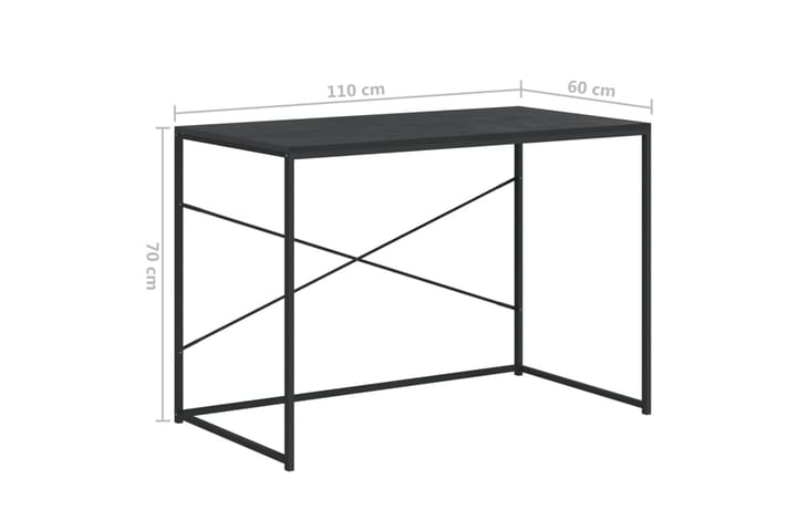 Tietokonepöytä musta 110x60x70 cm lastulevy - Musta - Tietokonepöytä
 - Kirjoituspöytä
