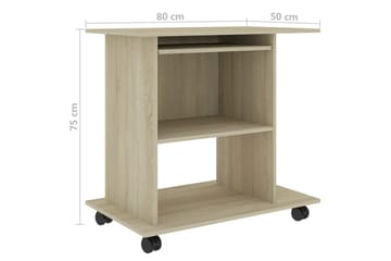 Tietokonepöytä Sonoma-tammi 80x50x75 cm lastulevy - Ruskea - Huonekalut - Pöytä & ruokailuryhmä - Työpöytä
 - Kirjoituspöytä