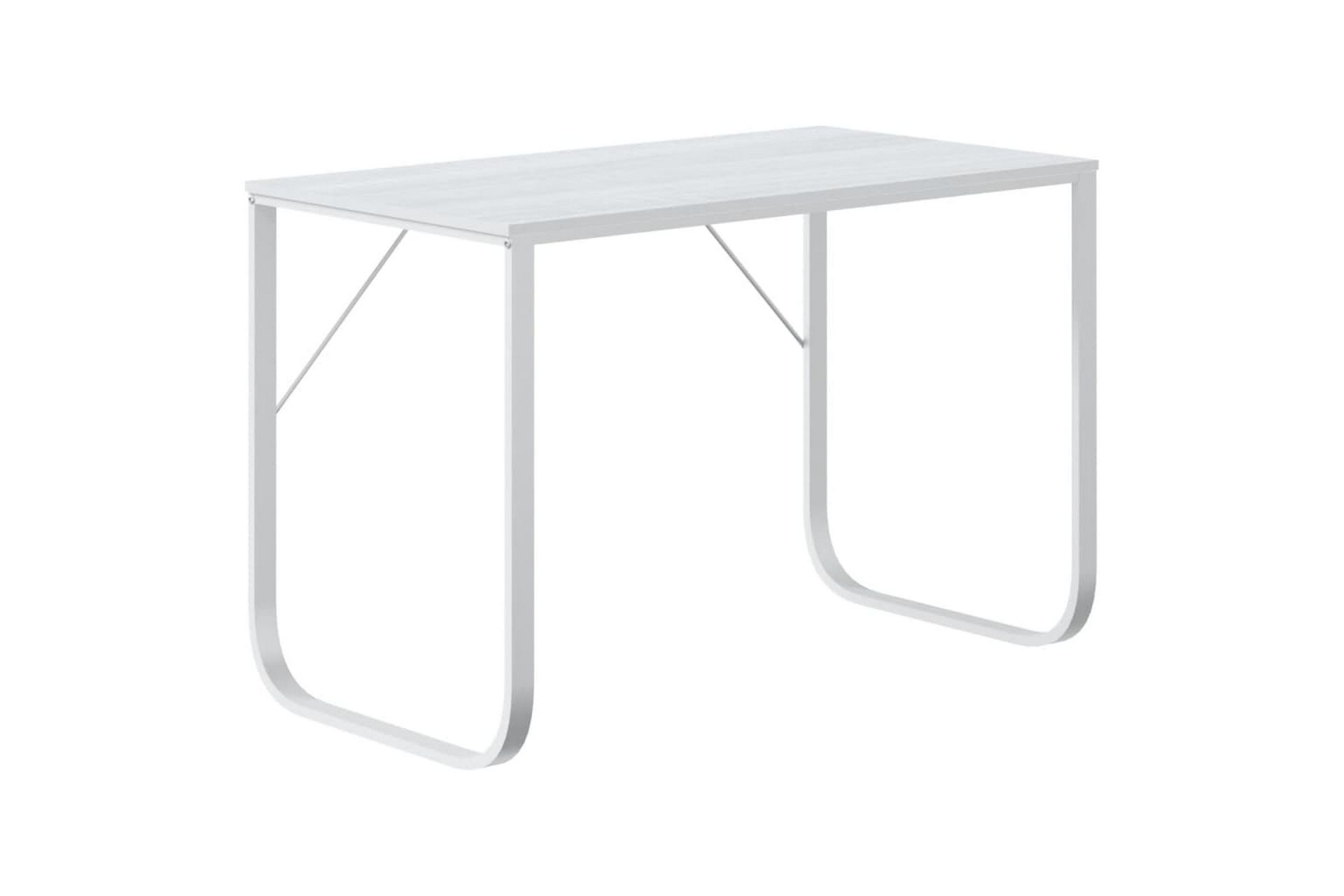 Tietokonepöytä valkoinen 110x60x73 cm lastulevy - Valkoinen - Huonekalut - Pöytä & ruokailuryhmä - Työpöytä
 - Kirjoituspöytä