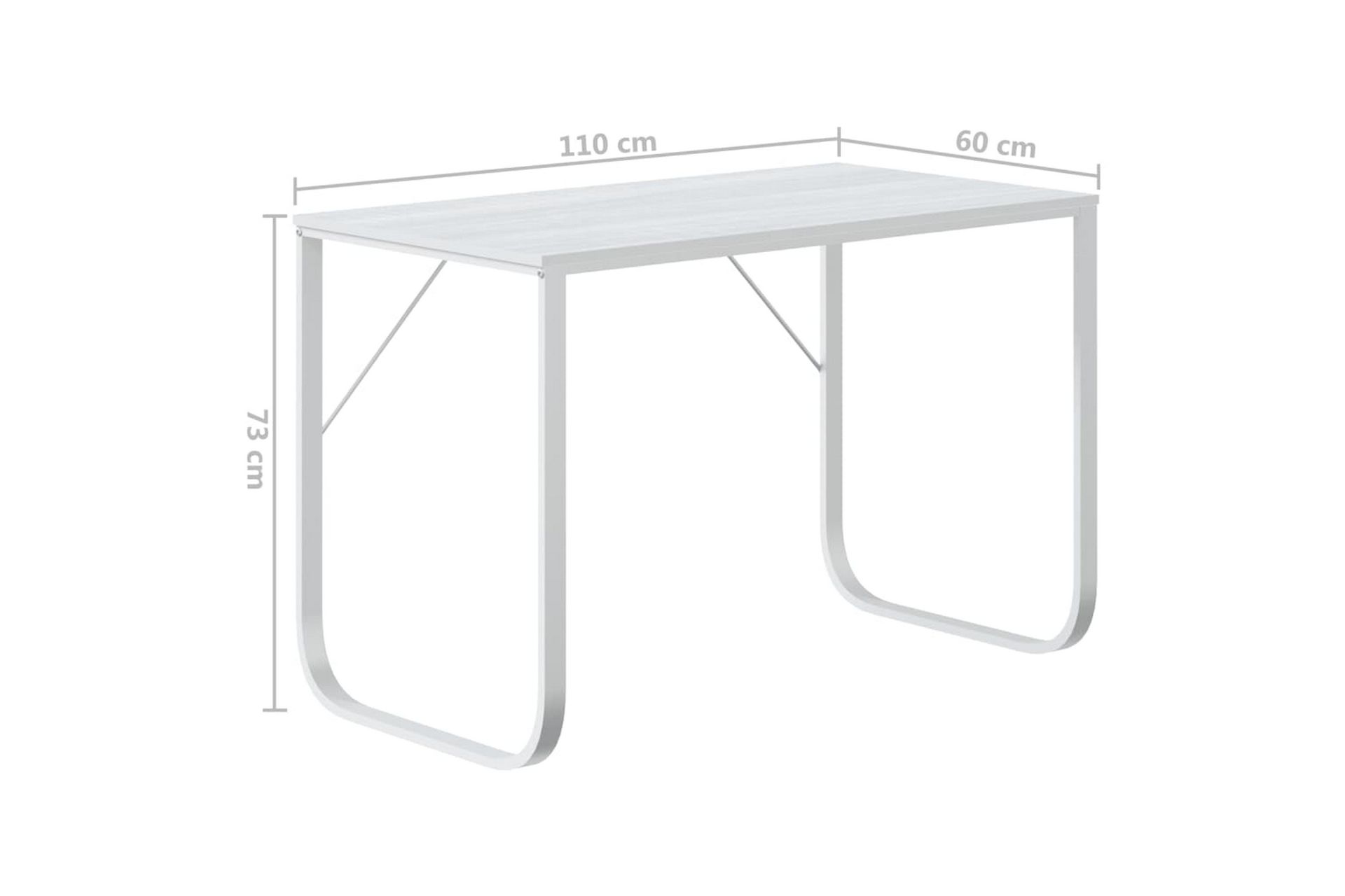 Tietokonepöytä valkoinen 110x60x73 cm lastulevy - Valkoinen - Huonekalut - Pöytä & ruokailuryhmä - Työpöytä
 - Kirjoituspöytä