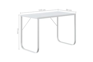 Tietokonepöytä valkoinen 110x60x73 cm lastulevy - Valkoinen - Huonekalut - Pöytä & ruokailuryhmä - Työpöytä
 - Kirjoituspöytä