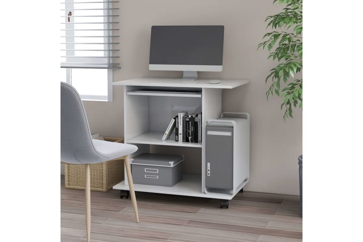 Tietokonepöytä valkoinen 80x50x75 cm lastulevy - Valkoinen - Tietokonepöytä
 - Kirjoituspöytä
