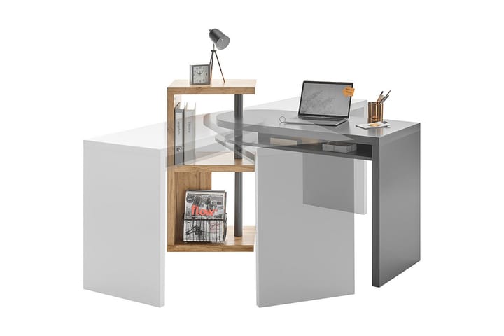 Tietokonepöytä Wiltis 145 cm Vändbar - Harmaa/Luonnonväri - Tietokonepöytä
 - Kirjoituspöytä