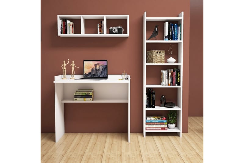 Toimistokalustepaketti Chalaban 90 cm, Valkoinen