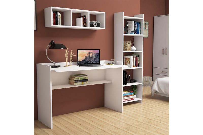 Toimistokalustepaketti Suedmeyer 118 cm - Valkoinen - Huonekalut - Pöytä & ruokailuryhmä - Työpöytä - Kirjoituspöytä