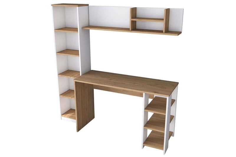 Kirjoituspöytä Traven Pähkinä / Valkoinen, Valkoinen