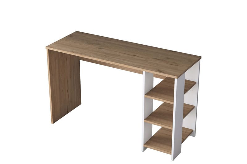 Kirjoituspöytä Traven Pähkinä / Valkoinen - Valkoinen - Huonekalut - Pöytä & ruokailuryhmä - Työpöytä - Tietokonepöytä