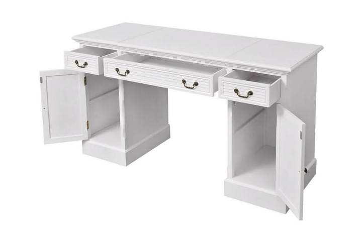 Tuplakaappi Pöytä 140x48x80 cm valkoinen - Valkoinen - Tietokonepöytä
 - Kirjoituspöytä