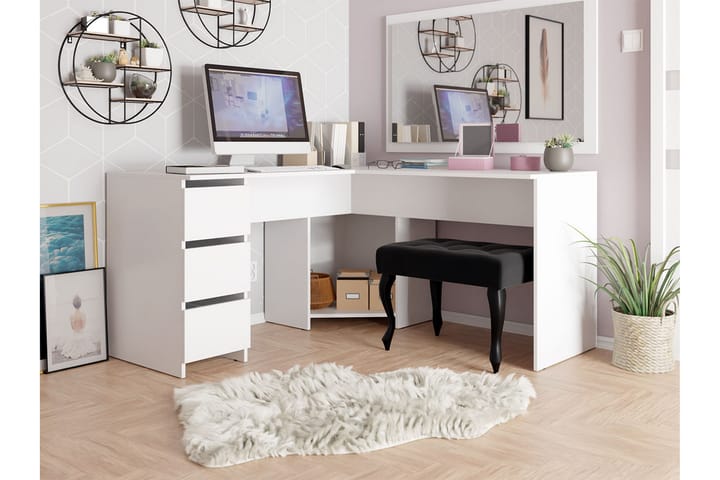 Työpöytä Areias 142 cm - Valkoinen - Tietokonepöytä
 - Kirjoituspöytä