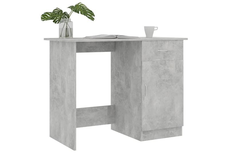 Työpöytä betoninharmaa 100x50x76 cm lastulevy - Harmaa - Huonekalut - Pöytä & ruokailuryhmä - Työpöytä
 - Kirjoituspöytä