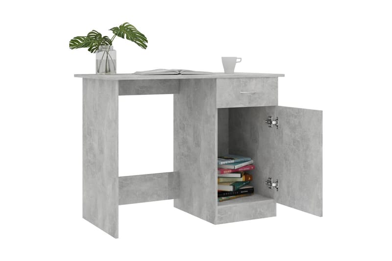 Työpöytä betoninharmaa 100x50x76 cm lastulevy - Harmaa - Huonekalut - Pöytä & ruokailuryhmä - Työpöytä
 - Kirjoituspöytä