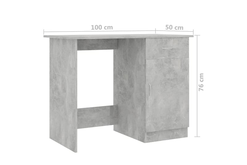 Työpöytä betoninharmaa 100x50x76 cm lastulevy - Harmaa - Tietokonepöytä
 - Kirjoituspöytä