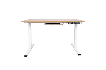 Työpöytä Ergo 1-moottorilla 120x60 cm Valkoinen/Tammi - Huonekalut - Pöytä & ruokailuryhmä - Työpöytä - Kirjoituspöytä