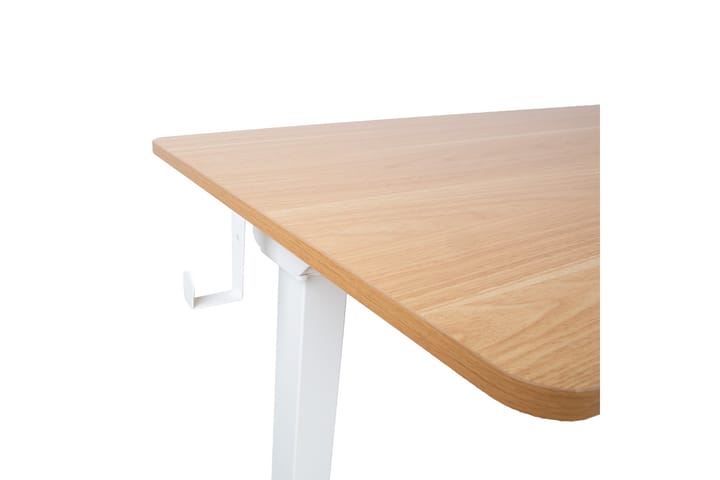 Työpöytä Ergo 1-moottorilla 120x60 cm Valkoinen/Tammi - Tietokonepöytä
 - Kirjoituspöytä