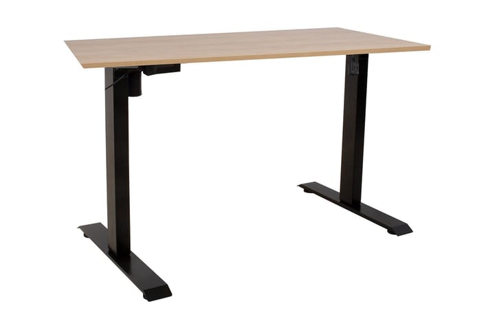 Työpöytä Ergo 140x70 cm Sähkösäädettävä Hikkoripuu/Musta - Tietokonepöytä
 - Kirjoituspöytä