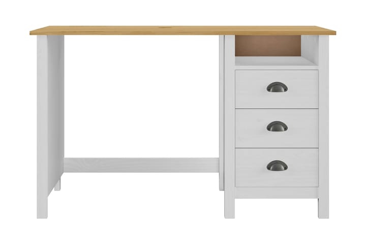 Työpöytä Hill Range 3 laatikolla 120x50x74 cm täysi mänty - Valkoinen - Tietokonepöytä
 - Kirjoituspöytä