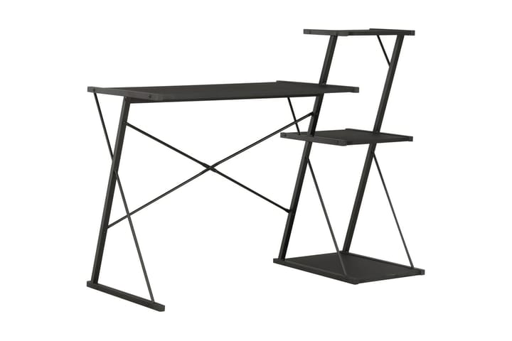 Työpöytä hyllyllä musta 116x50x93 cm - Musta - Tietokonepöytä
 - Kirjoituspöytä