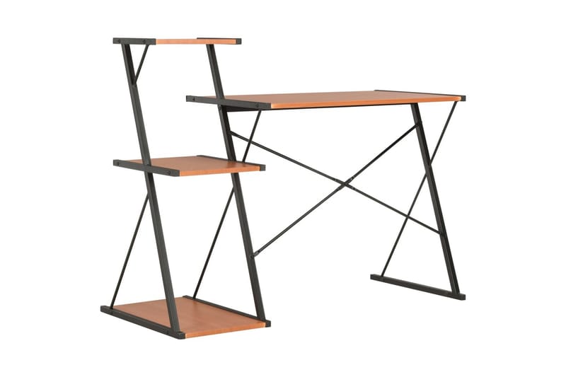 Työpöytä hyllyllä musta ja ruskea 116x50x93 cm - Musta - Huonekalut - Pöytä & ruokailuryhmä - Työpöytä
 - Kirjoituspöytä