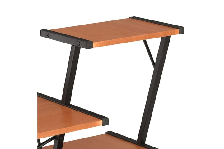 Työpöytä hyllyllä musta ja ruskea 116x50x93 cm - Musta - Tietokonepöytä
 - Kirjoituspöytä