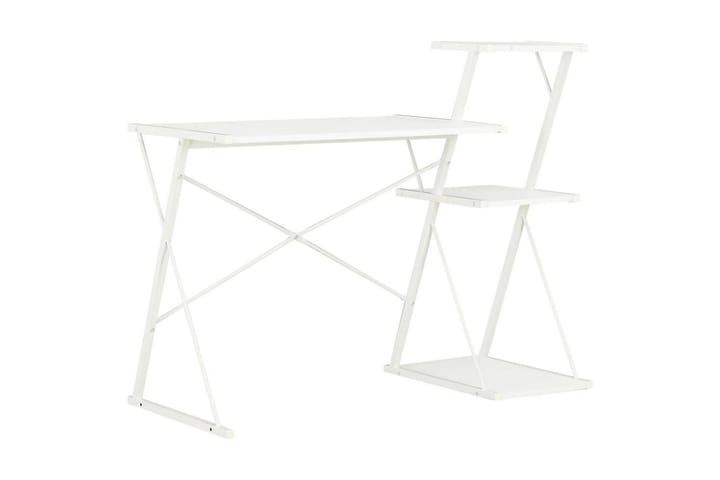 Työpöytä hyllyllä valkoinen 116x50x93 cm - Valkoinen - Tietokonepöytä
 - Kirjoituspöytä