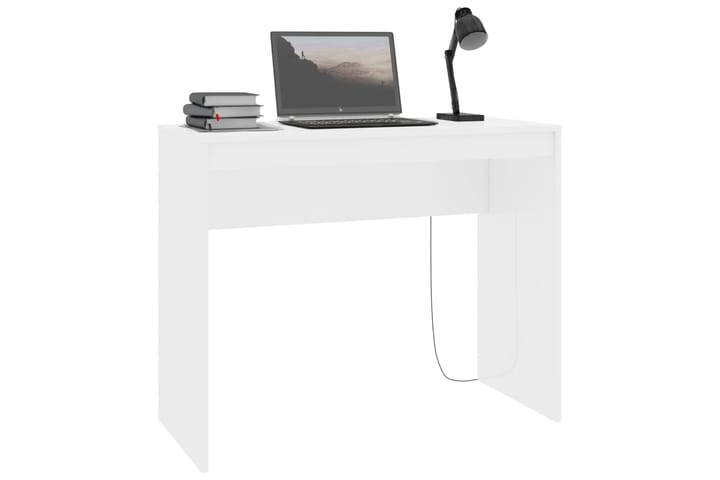 Työpöytä korkeakiilto valkoinen 90x40x72 cm lastulevy - Valkoinen - Tietokonepöytä
 - Kirjoituspöytä