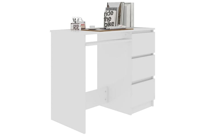 Työpöytä korkeakiilto valkoinen 90x45x76 cm lastulevy - Valkoinen - Tietokonepöytä
 - Kirjoituspöytä