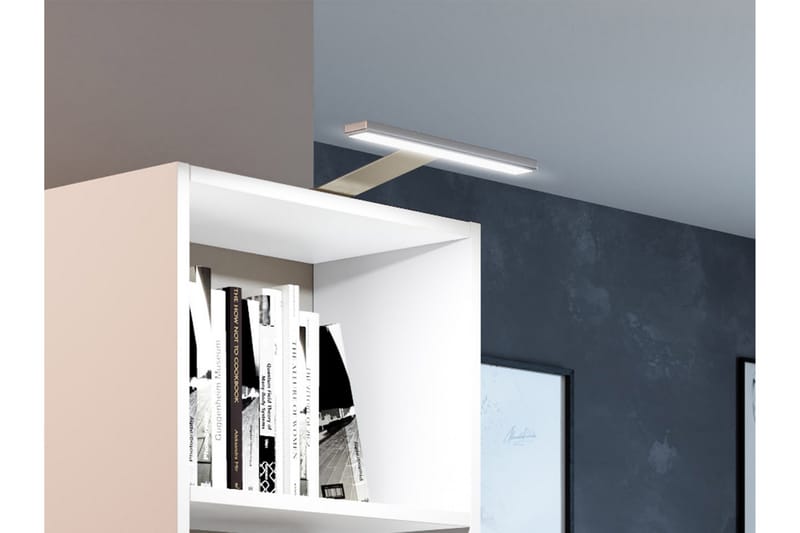 Työpöytä Kyalite 125 cm LED-valaistus Säilytyksellä Valk LED - Tammenväri - Huonekalut - Pöytä & ruokailuryhmä - Työpöytä - Tietokonepöytä