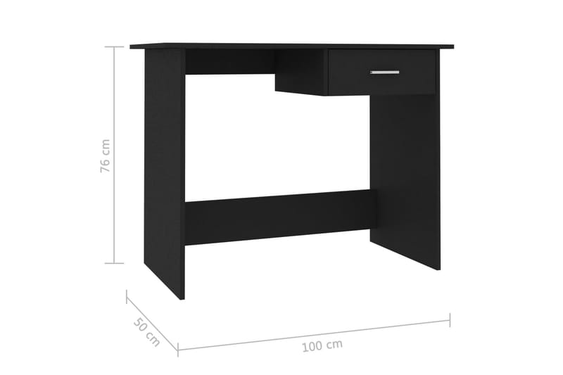 Työpöytä musta 100x50x76 cm lastulevy - Musta - Tietokonepöytä
 - Kirjoituspöytä