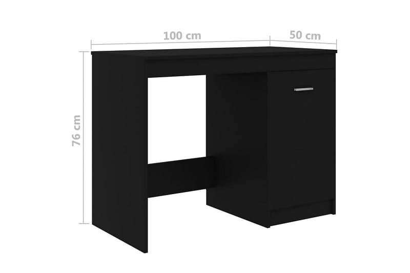 Työpöytä musta 100x50x76 cm lastulevy - Musta - Huonekalut - Pöytä & ruokailuryhmä - Työpöytä
 - Kirjoituspöytä