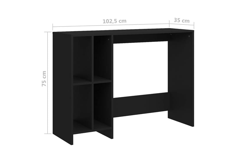 Työpöytä musta 102,5x35x75 cm lastulevy - Musta - Huonekalut - Pöytä & ruokailuryhmä - Työpöytä
 - Kirjoituspöytä