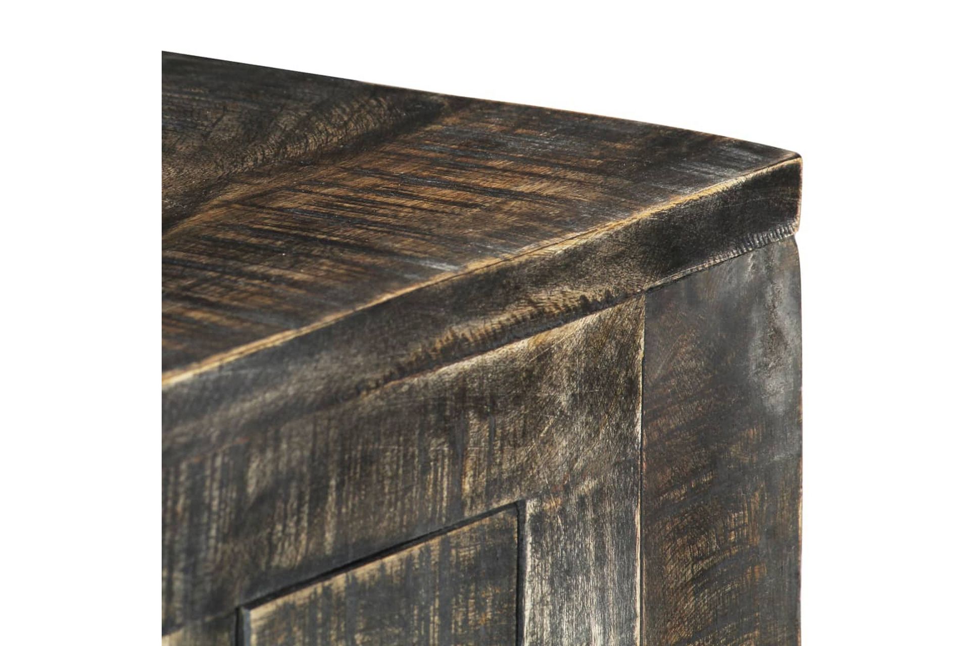 Työpöytä musta 110x50x75 cm täysi mangopuu - Musta - Huonekalut - Pöytä & ruokailuryhmä - Työpöytä
 - Kirjoituspöytä
