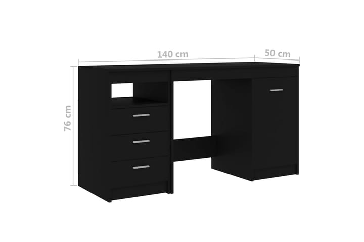 Työpöytä musta 140x50x76 cm lastulevy - Tietokonepöytä
 - Kirjoituspöytä