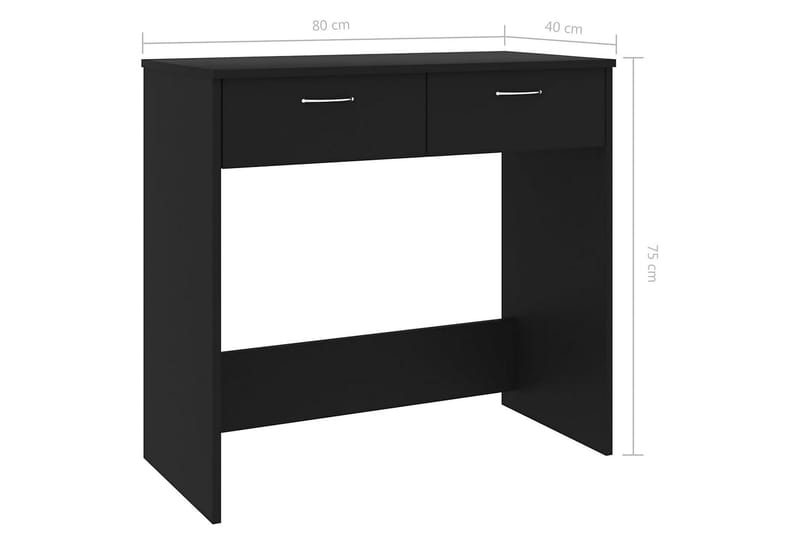 Työpöytä musta 80x40x75 cm lastulevy - Musta - Huonekalut - Pöytä & ruokailuryhmä - Työpöytä
 - Kirjoituspöytä