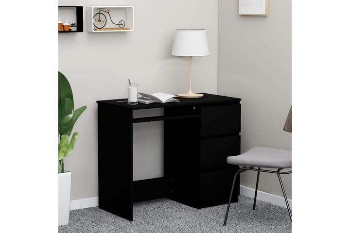 Työpöytä musta 90x45x76 cm lastulevy - Musta - Tietokonepöytä
 - Kirjoituspöytä