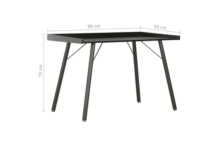 Työpöytä musta 90x50x79 cm - Musta - Tietokonepöytä
 - Kirjoituspöytä