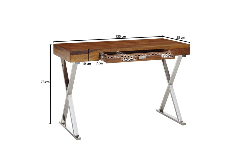 Työpöytä Rachid 120 cm Suorakulmainen - Luonnonväri - Huonekalut - Pöytä & ruokailuryhmä - Työpöytä - Kirjoituspöytä