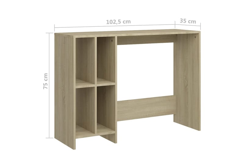 Työpöytä Sonoma-tammi 102,5x35x75 cm lastulevy - Ruskea - Huonekalut - Pöytä & ruokailuryhmä - Työpöytä
 - Kirjoituspöytä