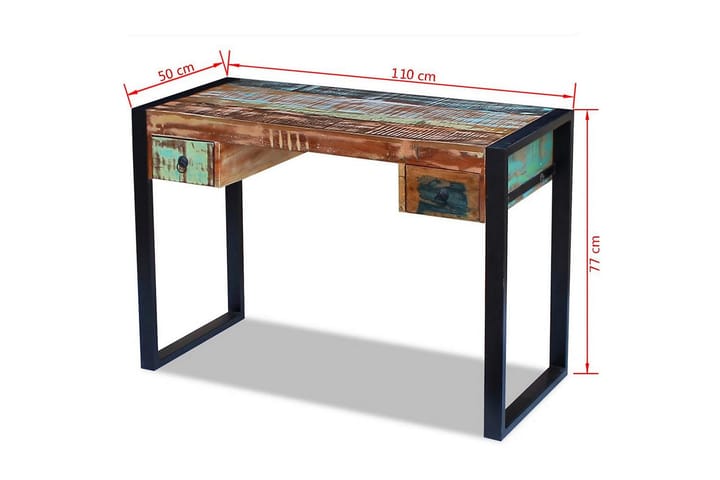Työpöytä Täysi kierrätetty puu - Ruskea - Tietokonepöytä
 - Kirjoituspöytä