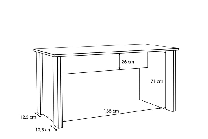 Työpöytä Trevorton 153 cm - Ruskea / Harmaa - Tietokonepöytä
 - Kirjoituspöytä